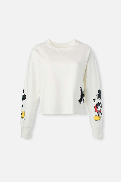  BUZO DE MICKEY CERRADO MARFIL PARA MUJER