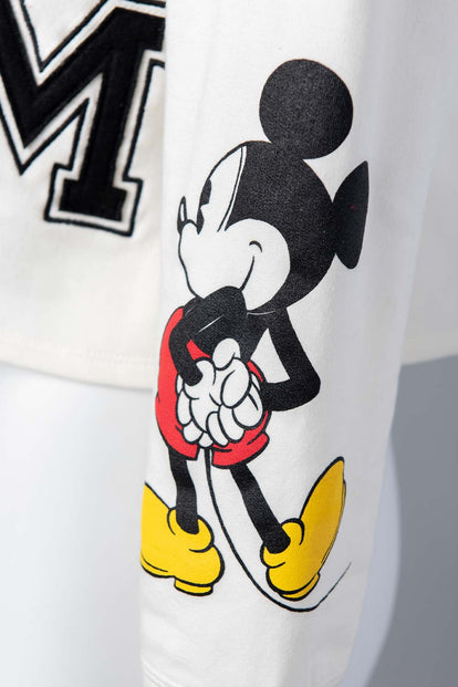  BUZO DE MICKEY CERRADO MARFIL PARA MUJER