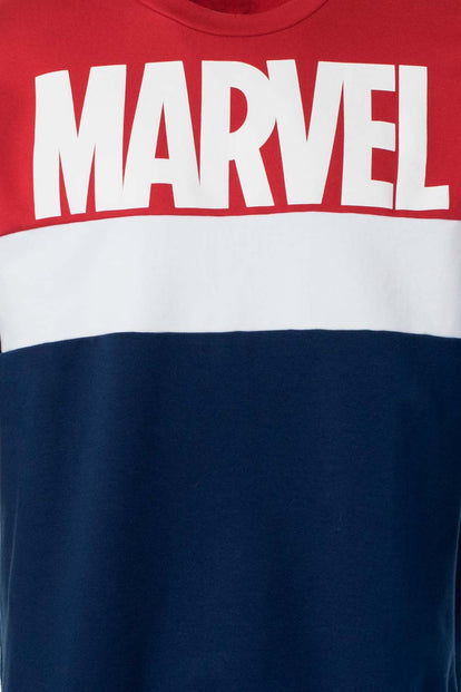  BUZO DE MARVEL ROJO, AZUL Y BLANCO CERRADO PARA HOMBRE