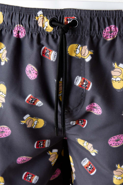  PANTALONETA DE BAÑO DE LOS SIMPSON GRIS ESTAMPADA PARA HOMBRE