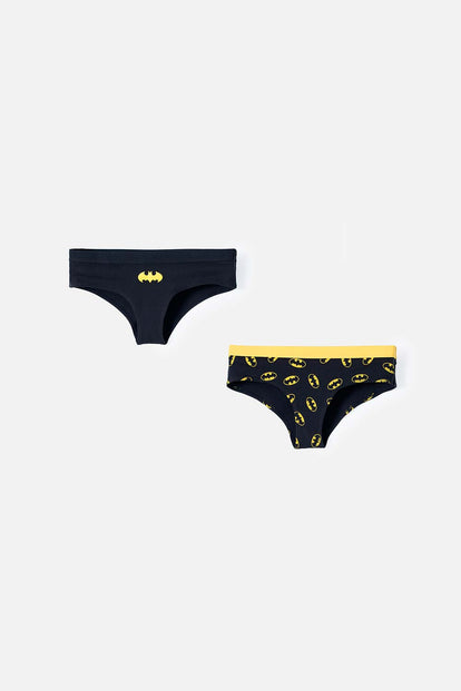  PACK X2 PANTIES DE BATMAN NEGRO Y AMARILLO PARA MUJER