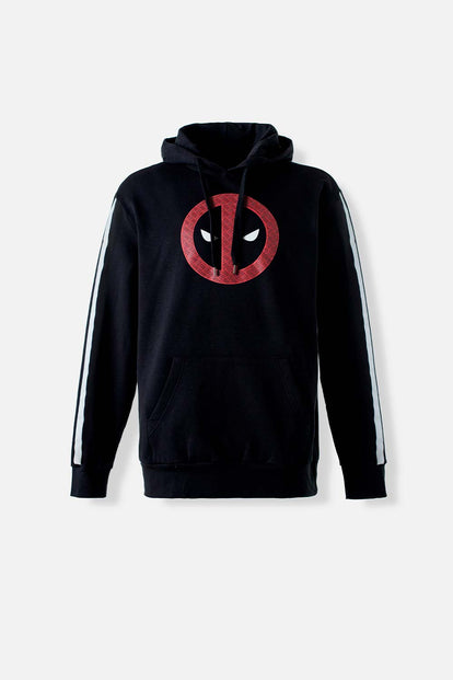  BUZO DE DEADPOOL CERRADO CON CAPUCHA NEGRO PARA HOMBRE