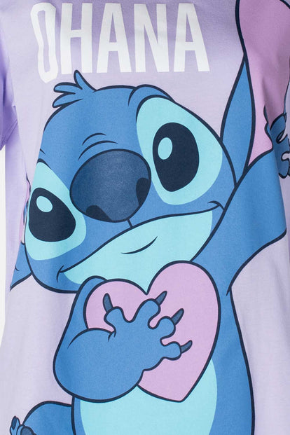  PIJAMA DE STITCH LILA DE PANTALÓN LARGO PARA MUJER