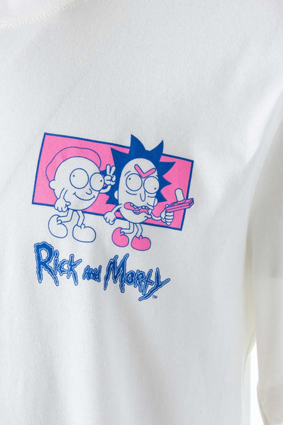  CAMISETA DE RICK Y MORTY MARFIL MANGA CORTA PARA HOMBRE