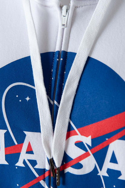  BUZO DE LA NASA BLANCO ABIERTO PARA MUJER
