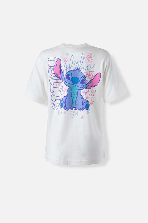 Card slide image -  CAMISETA DE STITCH MARFIL REGULAR FIT PARA MUJER
