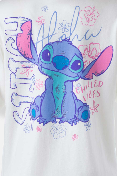 Card slide image -  CAMISETA DE STITCH MARFIL REGULAR FIT PARA MUJER