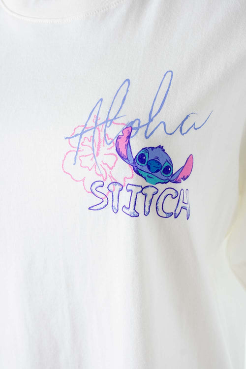 Card slide image -  CAMISETA DE STITCH MARFIL REGULAR FIT PARA MUJER