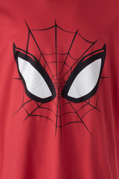  CAMISETA DE SPIDERMAN MANGA CORTA ROJO PARA HOMBRE