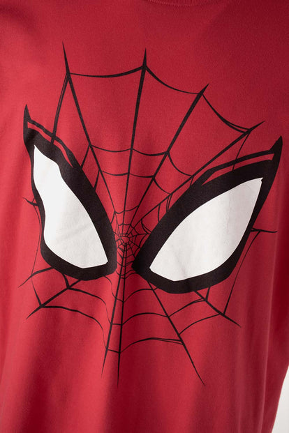  CAMISETA DE SPIDERMAN MANGA CORTA ROJO PARA HOMBRE