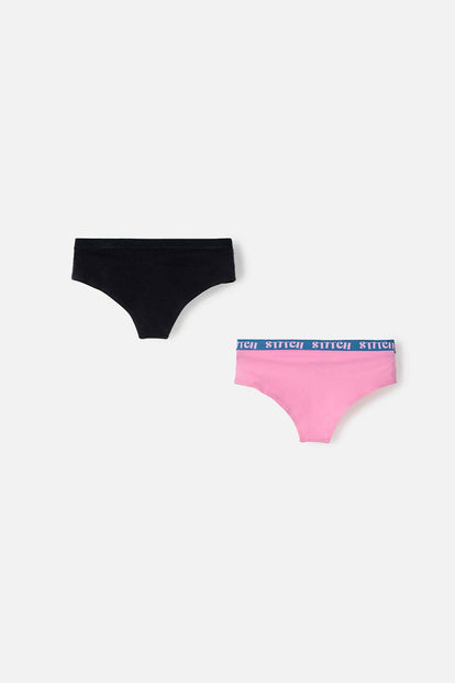  PACK X2 PANTIES DE STITCH NEGRO Y ROSADO PARA MUJER