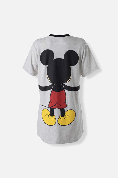  PIJAMA DE MICKEY MOUSE TIPO BATOLA GRIS JASPE PARA MUJER