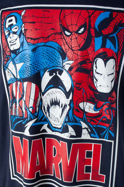  CAMISETA DE MARVEL MANGA CORTA AZUL PARA HOMBRE