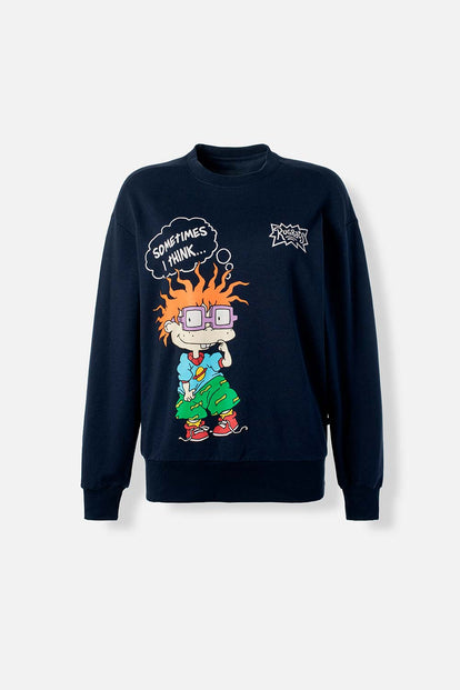  BUZO DE LOS RUGRATS CERRADO AZUL PARA MUJER