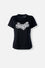 CAMISETA DE LAS CHICAS SUPERPODEROSAS NEGRA MANGA CORTA PARA MUJER
