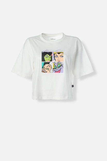  CAMISETA VILLANAS DISNEY MARFIL BOXY FIT PARA MUJER