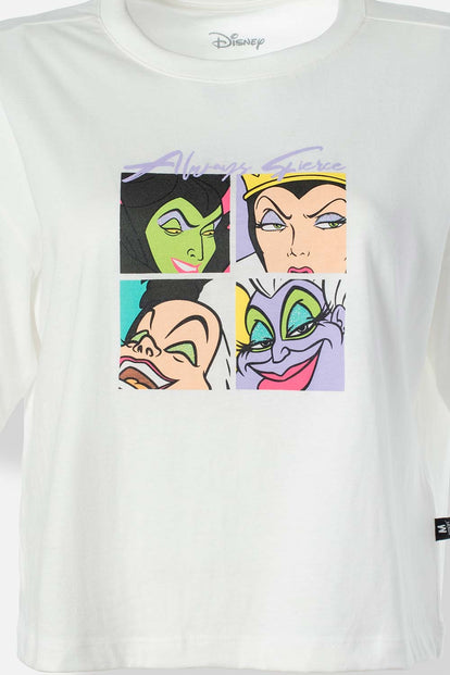  CAMISETA VILLANAS DISNEY MARFIL BOXY FIT PARA MUJER