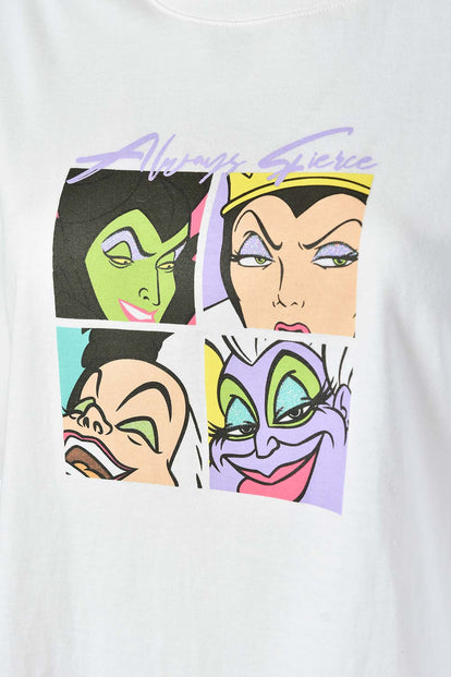 CAMISETA VILLANAS DISNEY MARFIL BOXY FIT PARA MUJER
