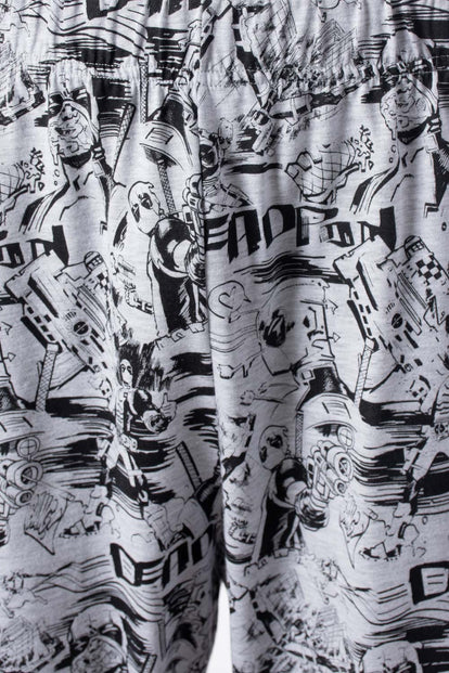  PIJAMA DE DEADPOOL DE PANTALÓN LARGO NEGRO Y BLANCO PARA HOMBRE