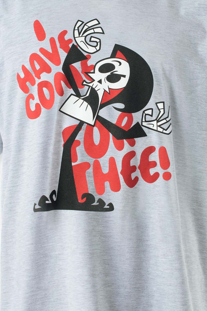  PIJAMA DE BILLY Y MANDY GRIS Y ROJA DE PANTALÓN CORTO PARA HOMBRE