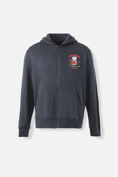  BUZO DE CORAJE GRIS CON CAPUCHA PARA HOMBRE