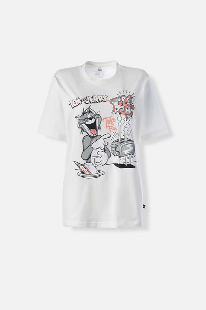  CAMISETA DE TOM Y JERRY REGULAR FIT PARA MUJER