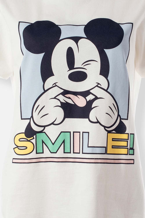 Card slide image -  PIJAMA DE MICKEY MOUSE MARFIL Y MULTICOLOR DE PANTALÓN CORTO PARA MUJER