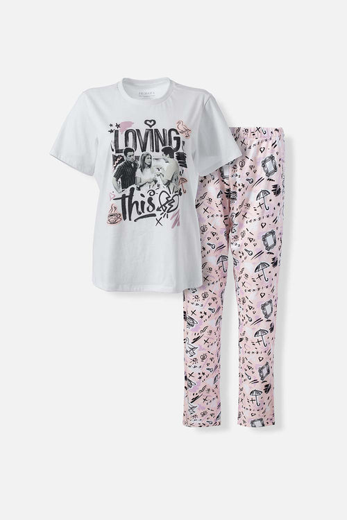 Card slide image -  PIJAMA DE FRIENDS DE PANTALÓN LARGO MULTICOLOR PARA MUJER