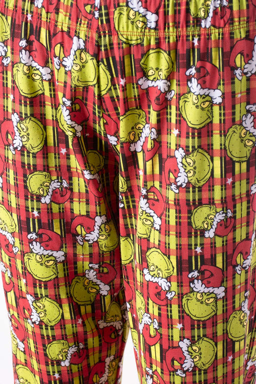 Card slide image -  PIJAMA DE GRINCH PANTALÓN LARGO ROJO PARA MUJER