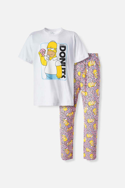  PIJAMA DE LOS SIMPSONS CON PANTALON LARGO PARA HOMBRE