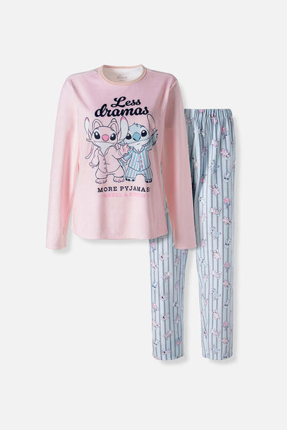  PIJAMA DE LILO Y STITCH DE PANTALON LARGO PARA MUJER