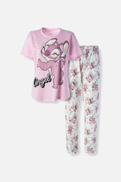  PIJAMA DE LILO Y STITCH CON PANTALON LARGO PARA MUJER