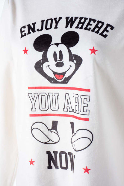  PIJAMA DE MICKEY MOUSE CON PANTALON LARGO PARA MUJER