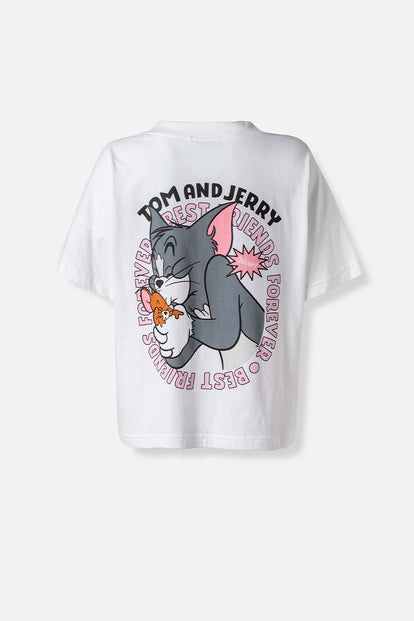  CAMISETA DE TOM Y JERRY RELAX FIT PARA MUJER
