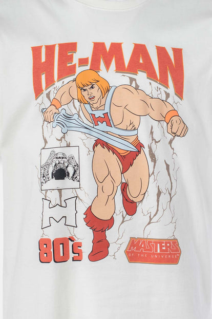  CAMISETA DE HE MAN BLANCA REGULAR FIT PARA HOMBRE
