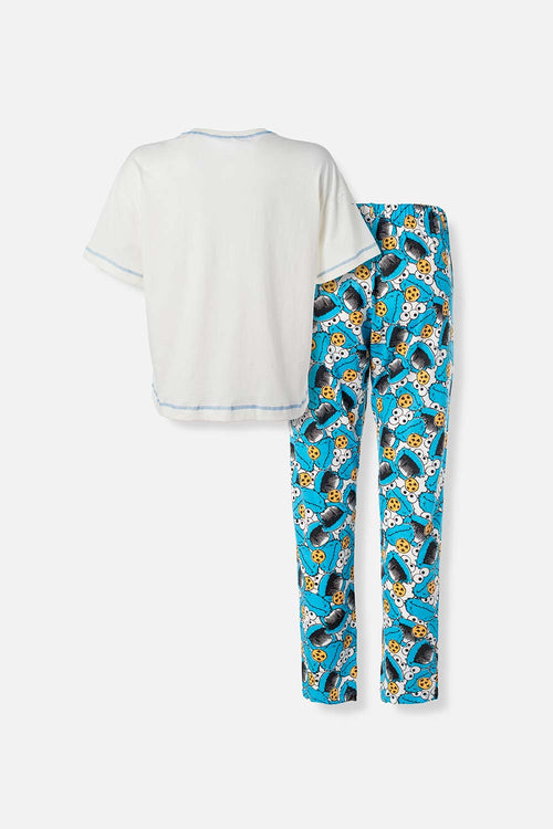 Card slide image -  PIJAMA DE PLAZA SESAMO CON PANTALON LARGO PARA MUJER