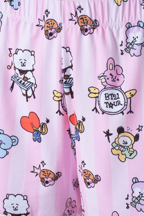 Card slide image -  PIJAMA DE BT21 CON PANTALON CORTO PARA MUJER