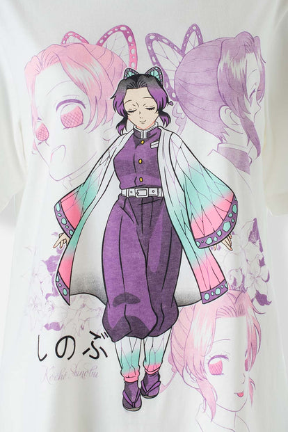  CAMISETA DE DEMON SLAYER MARFIL MANGA CORTA PARA MUJER