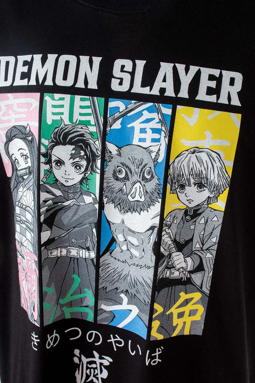 Card slide image -  CAMISETA DE DEMON SLAYER NEGRA ESTAMPADA GÉNERO NEUTRO