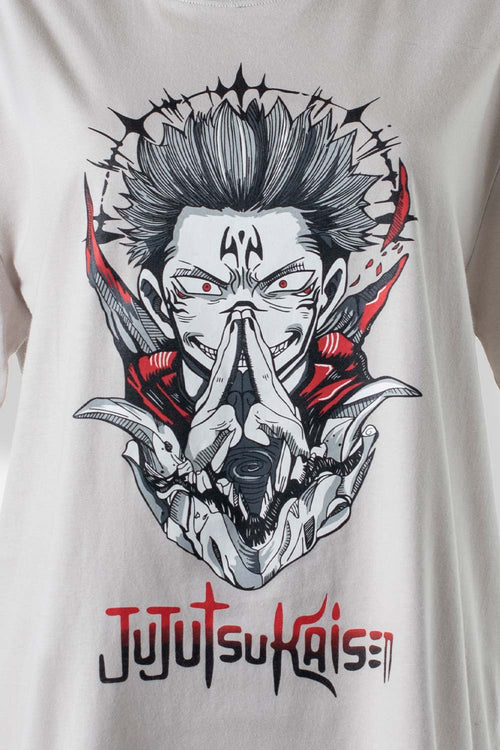 Card slide image -  CAMISETA DE JUJUTSU KAISEN GRIS MANGA CORTA GÉNERO NEUTRO