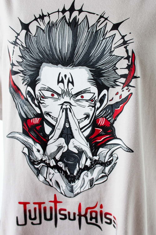 Card slide image -  CAMISETA DE JUJUTSU KAISEN GRIS MANGA CORTA GÉNERO NEUTRO