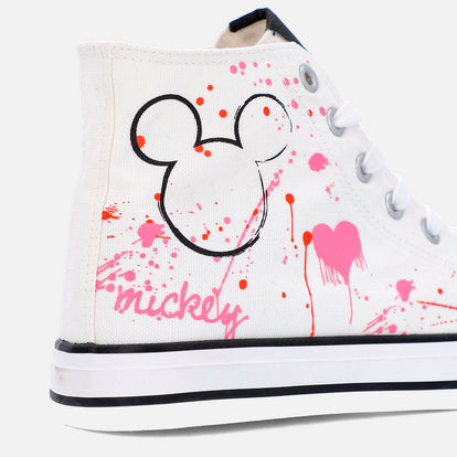  TENIS DE MICKEY MOUSE BOTA BLANCO PARA MUJER
